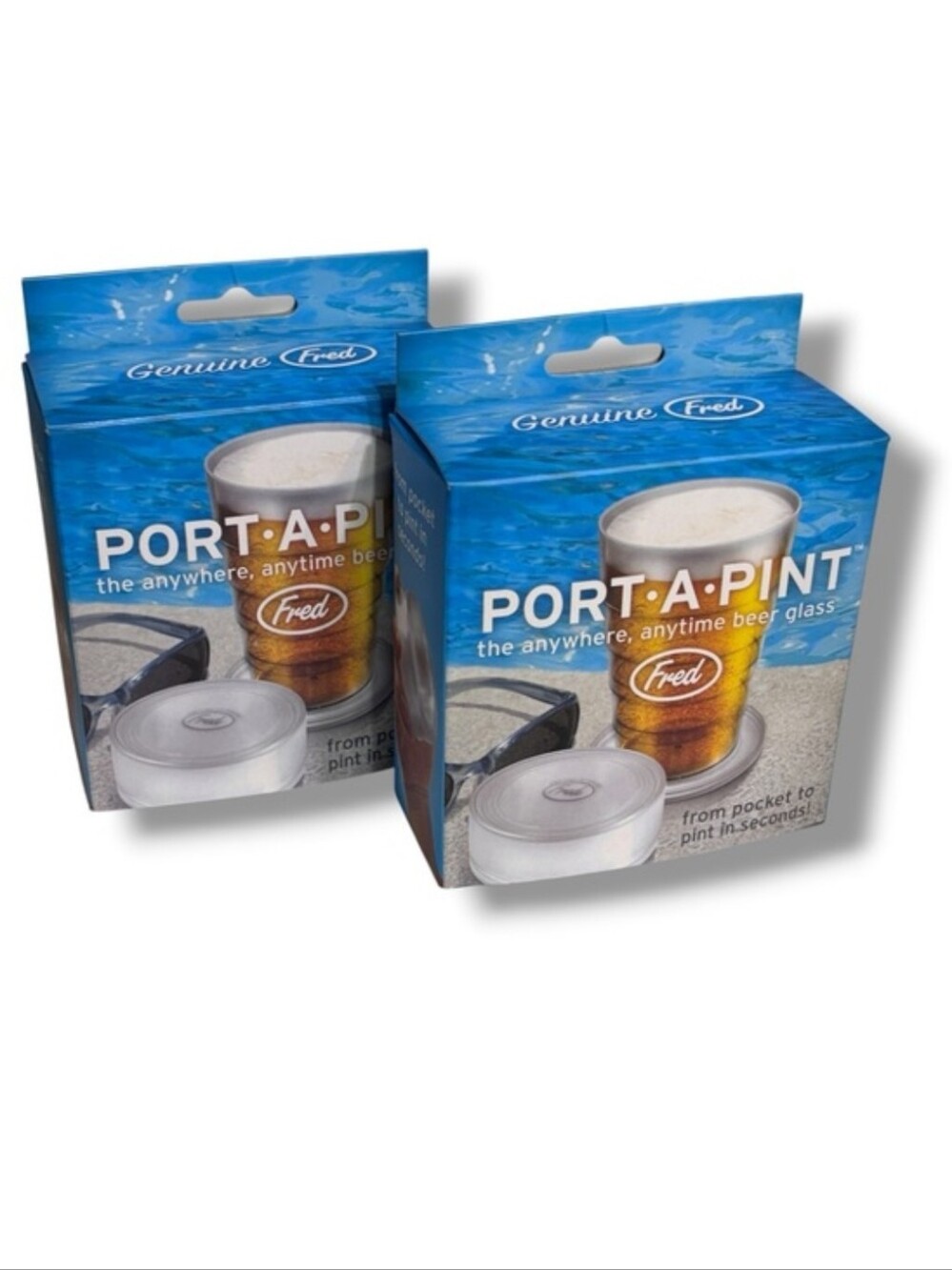 GENUINE FRED Port-A-Pint Collapsible Cup Set of Two NEW